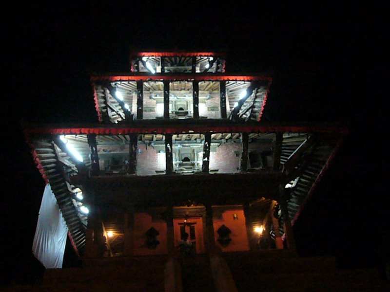 A temple in a little square.